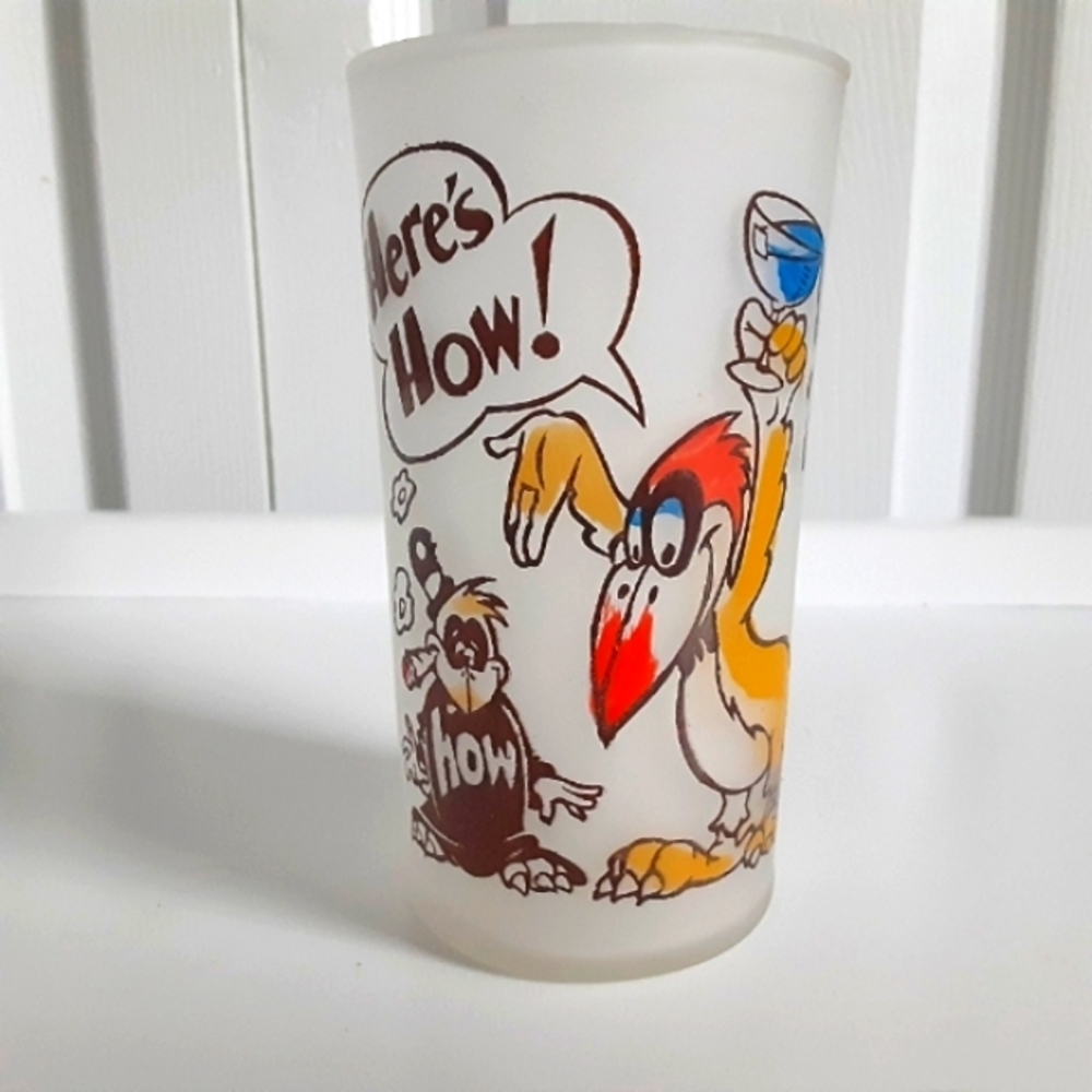 Vintage 50s Here's How! Frosted Tumbler